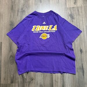 Adidas Los Angeles Lakers 2009 NBA Champions "I Love LA" Purple Tee Mens 2XL